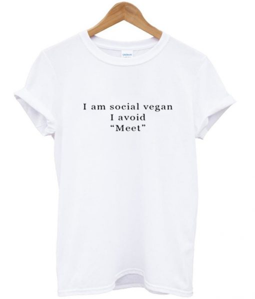 i am social vegan tshirt
