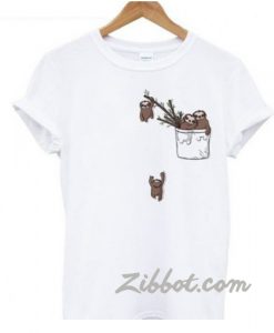 Cute Pocket Sloth Playing T-Shirt