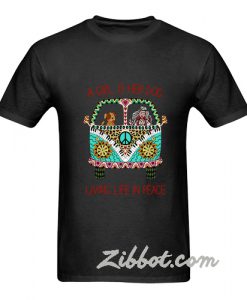 a girl and her dog living life n peace tshirt