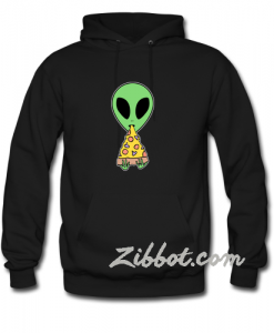 alien eat pizza hoodie