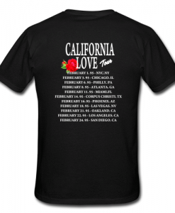 california love tour selena back t shirt