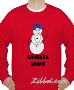 gangsta xmas snowman sweatshirt