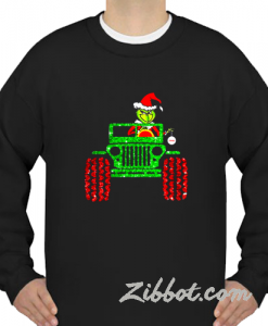 grinch drive jeep christmas sweatshirt