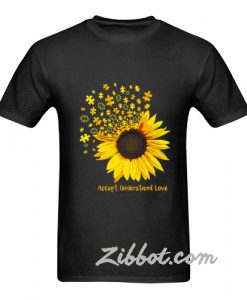 autism sunflower accept understand love t shirt