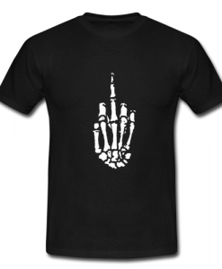 fuck off skeleton hand t shirt