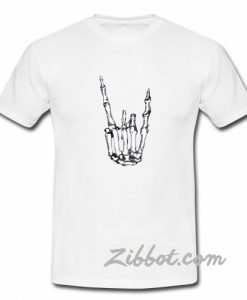 hand metal skeleton tshirt