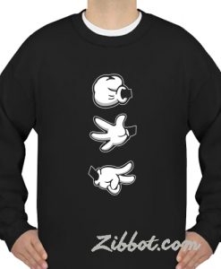 mickey mouse hand signs sweatshirt