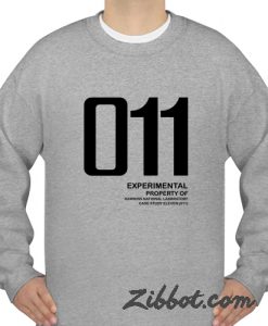 stranger things 011 experimental property sweatshirt
