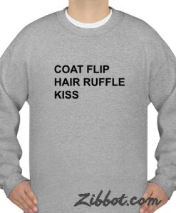 coat flip hair ruffle kiss sweatshirts