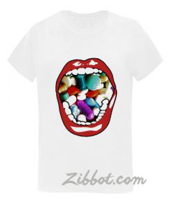 mouth lips o pills grunge t-shirt