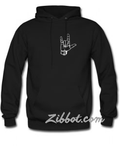 rock on hand symbol hoodie