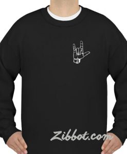 rock on hand symbol sweatshirt