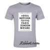 seoul new york tokyo paris london tshirt