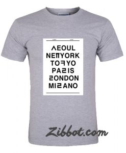 seoul new york tokyo paris london tshirt