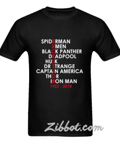 stan lee excelsior marvel movie names t shirt