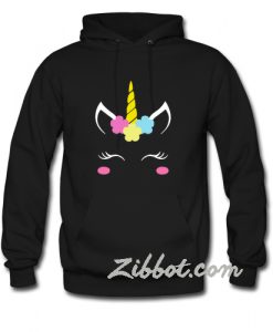 unicorn face hoodie