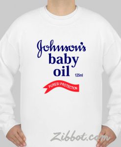 johnson's baby oil sweatshirt