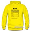 sun nutrition facts hoodie