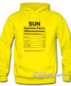 sun nutrition facts hoodie