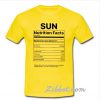 sun nutrition facts t shirt