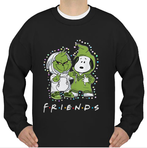 Grinch and Snoopy Friends Christmas light sweatshirt