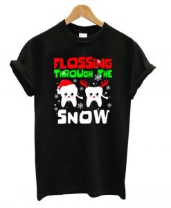 Flossing Through The Snow Christmas t shirt