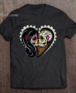 Happy Valentine Day Couple Sugar Skull t shirt