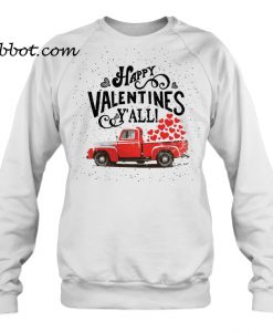 Happy Valentines Y’all Red Car With Heart sweatshirt
