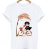 Harry Potter chibi riding bicycle autumn leaf tree shirt