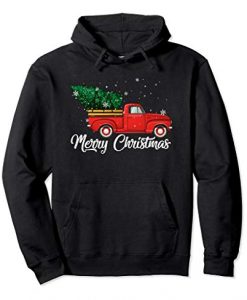 Red Truck Pick Up Christmas hoodie