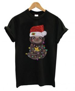 Santa Baby Sloth Christmas light t shirt