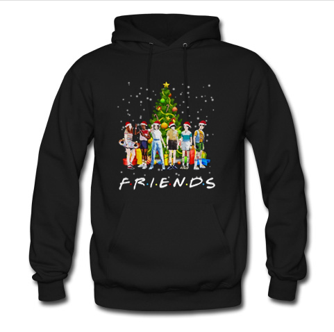 Stranger Things characters Friends Christmas tree hoodie