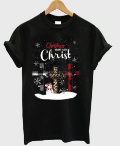 christmas begins with christ t shirt