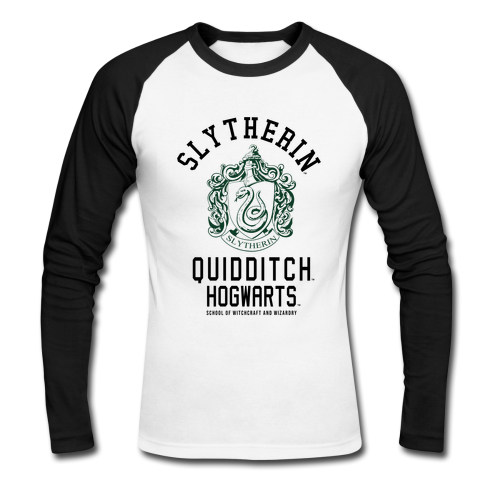 harry potter slytherin quidditch raglan t shirt