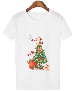 santa in tree Christmas t shirt