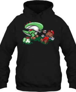 Alien And Super Mario hoodie