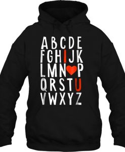 Alphabet I Love U Valentine’s Day hoodie