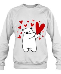 Dabbing Polar Bear Heart Valentine sweatshirt