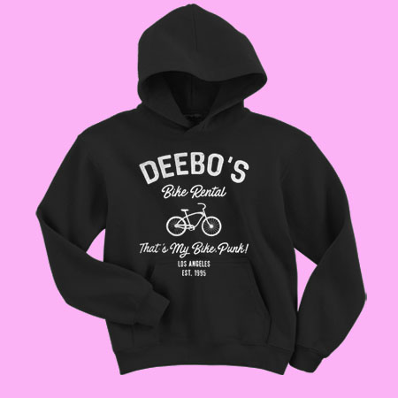Deebo’s bike rental hoodie