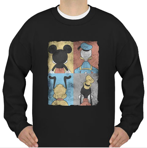 Disney Mickey Mouse Donald Duck Pluto Goofy Tiles sweatshirt