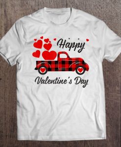 Happy Valentine’s Day Red Plaid Truck t shirt