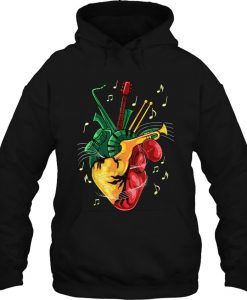 Heart Reggae Music hoodie