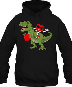 Heart Riding T-Rex Valentine hoodie