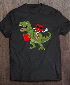 Heart Riding T-Rex Valentine t shirt