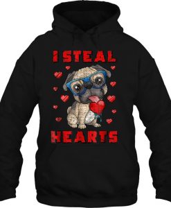 I Steal Hearts Pug Dog Valentine’s Day hoodie