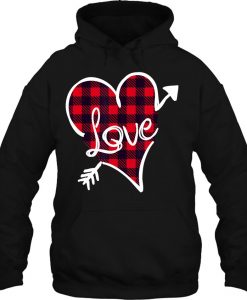 Love Buffalo Plaid Heart Valentine hoodie