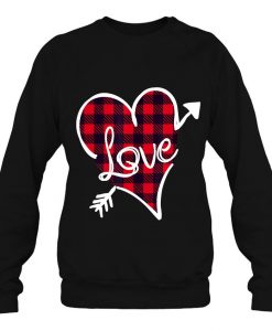 Love Buffalo Plaid Heart Valentine sweatshirt