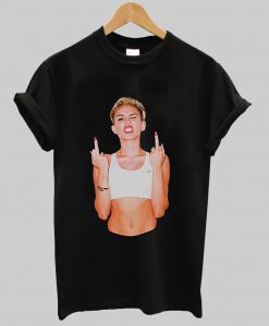 Miley Cyrus Finger up t shirt