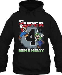 Super 4th Birthday Super Mario hoodie