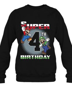 Super 4th Birthday Super Mario sweatshirt